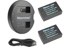 Newmowa LP-E17 Batteria (confezione da 2) e Doppio Caricatore USB per Canon EOS M3 M5 M6 200D 250D 750D 760D 800D Rebel SL3 T6i T6s 8000D Kiss X8i