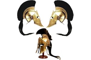 NAUTICAL REPLICA HUB Casco griego medieval cómodo casco centurión 300 película rey Leonidas romano casco latón con pluma negra disfraz de Halloween