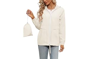 Tisfeer Regenjacke Damen Wasserdicht Leicht Regenmantel Windbreaker Packbar Dünne Regenjacken Windjacke mit Kapuze