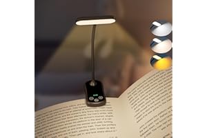 Electight 20 LEDs Book Light Reading Light Clip on Book in Bed, Eye-Protect Flexible Book Lamp With USB Rechargeable(1000mAh), 3 Colour&Stepless Dimming, Touch Control/Power Indicator, for Book,Travel