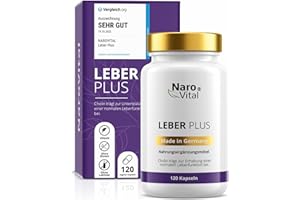 ‎NAROVITAL Leber Kur Mariendistel Kapseln hochdosiert - 80% Silymarin, Artischocke, Löwenzahn, Curcuma, Desmodium und Cholin für die Leber Testsieger - 8-Fach Komplex