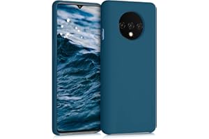 kwmobile Etui kompatybilne z OnePlus 7T - silikonowe etui na telefon komórkowy - etui na telefon komórkowy - miękka powierzchnia - bezprzewodowe ładowanie - petrol matowe