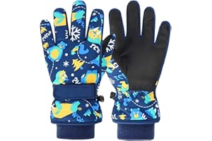 TONIFAY Waterproof Kids Gloves Winter Cold Weather Fleece Lined Thermal Warm PU Palm Snow Ski Cycling Glove Age1-13 for Boys Girls Kid Boy toddler Girl Children Skiing Snowboarding Running Walking Sport