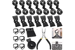 Tanstic 91 Stück Schattenstoff-Kunststoff-Clips (rund) Schmetterlings-Clips Gewächshaus-Außenschattierungs-Netzhaken-Clips Clips Schwarze Kunststoff-Schattenhaken