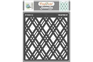 CrafTreat Geometric Diamond Pattern Stencils for Painting on Wood, Wall, Tile, Canvas, Paper, Fabric and Floor - Double Diamond Stencil - 6x6 Inches - Reusable DIY Art and Craft Stencils