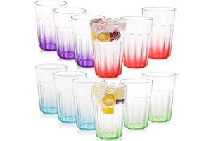 Greentainer Plastikbecher 12 x 350 ml- Bruchsichere Trinkbecher Kinder - Wiederverwendbare Becher aus Plastik - Perfekt für Party, Outdoor, Camping