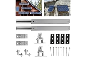 FONDUO Solarmodul Halterung, Solarpanel Halterung Aufständerung Solarmodul für Balkonkraftwerk Flachdach Wand, Einstellbar Neigungswinkel 15-30° Klemme zur Montage Von PV-Photovoltaik und Stützen