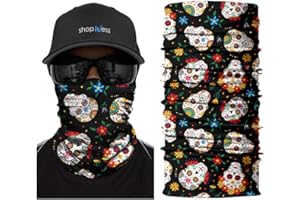 ShopINess Scaldacollo Multifunzione Unisex per Attività all´Aria Aperta - Mini Teschi