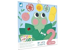 Janod - 72 Grosses Gommettes Rondes Adaptées aux Petites Mains - Dès 2 Ans - 4 Tableaux à Remplir - Stickers Ronds - Kit Loisir Créatif Enfant - Apprentissage Motricité Fine et Concentration - J09159
