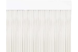 MERCURY TEXTIL Cortina para Puerta Tiras PVC 210x90cm，Cortina para Puerta Exterior (Blanco+Filo Transparente P15)