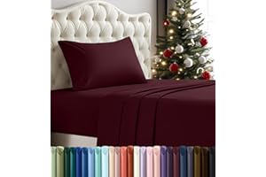 Utopia Bedding Zestaw pościeli na podwójne łóżko, 3-częściowy zestaw, szczotkowana mikrofibra, odporne na kurczenie się i blaknięcie, łatwe w pielęgnacji, (dwuosobowy, bordowy)