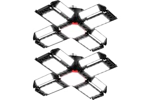 RAFOW 200W LED Garagenleuchte Werkstattlampe Garagenbeleuchtung 2 PCS - 20000LM 6500K Verformbare Deckenlampe mit 12 Verstellbaren Paneelen - E26 / E27 Bay Licht für Keller Geschäft Werkstatt Scheune Lager