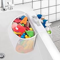 Filet De Rangement Pour Jouets De Bain - Suspendu, Grande Capacité, Fermeture éclair, Blanc
