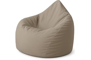 ‎PATCH HOME PATCH HOME XXL Sitzsack Tropfenform – Beige – Indoor & Outdoor Beanbag mit Styroporfüllung - Bereits Befüllt - Kinder & Erwachsene - 30 Farben & 3 Größen