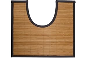 Gelco Design 705365 Contour de Bain Okaido Petites Lattes Foncé, Beige, 50 x 45 cm | encolure : largeur 20-21 cm