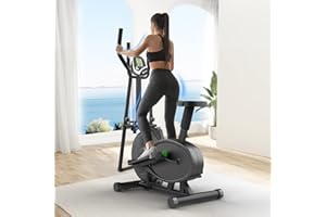 ‎YONISEE Yonisee 2 in 1 Crosstrainer für Zuhause, Ellipsentrainer mit Ergonomischem Sitzpolster, Einstellbarem Widerstand, LCD-Monitor, Herzfrequenzsensor, Aerobic Crosstrainer Stepper