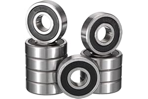 HiPicco 608-2RS Deep Groove Ball Bearings, ID 8mm x OD 22mm x Width 7mm Miniature Bearings, Double Rubber Sealed Ball Bearing Pre-Lubricated Chrome Steel Z2 Lever 10pcs