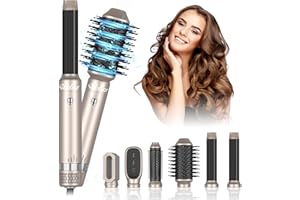 ‎UKLISS Hairstyler Airstyler, UKLISS 1000w 6 in 1 Warmluftbürste Rundbürstenföhn, 30mm Air Curling Lockenstab, Multifunktionale Hairstyler zum Trocknen, Volumisieren, Glätten