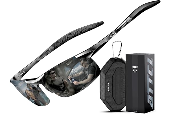 ATTCL Hommes Polarisées Sport Lunettes De Soleil Al-Mg Cadre métallique