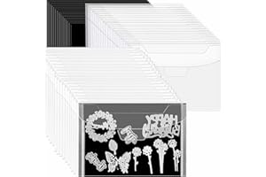 CYFUN DESIGN Große Stempel- und Stanzschablonen-Aufbewahrungstasche mit magnetischen Gummibögen, 0,5 mm Dicke, magnetische Blätter für Bastelarbeiten, 23,9 x 17,8 cm, transparente Aufbewahrungsumschläge