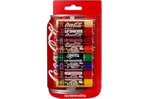 Lip Smacker Coca Cola Party-Set, 8 Lipglosse für Kinder mit Coca-Cola-Geschmack, Feuchtigkeitsspendend und Erfrischend, Süßes