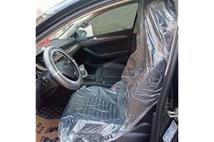 DOUKESH 50 Pezzi Coprisedile Auto Monouso in Plastica,10Pezzi Coprivolante Monouso,Monouso Copertura Protettiva per Auto Coprisedile,Coprisedili in Plastica per Auto,Antipolvere Protezione per Seggiolino Auto
