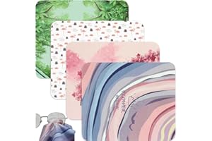 JEYORZY 4 Pcs Mikrofaser Reinigungstuch in Schickem Design, Mikrofasertuch Brille, Mikrofasertücher Brille: Für Kamera, Objektiv, Display und als Brillen-Putztuch (Mikrofasertuch 17x14 cm)