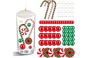 Viilich 6054 piezas de relleno de floreros de Navidad, perlas flotantes de gel de agua, juego de perlas flotantes, decoración de Navidad (rojo y verde)