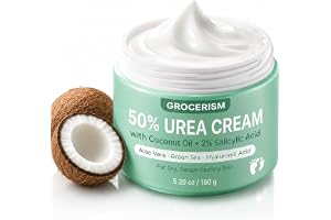 Urea Cream 50 procent för fötter maximal styrka 150 gram med kokosnöt och 2% salicylsyra, fot- och handkräm med hyaluronsyra