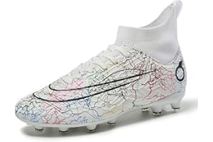 WEJIESS Chaussures de Football pour Hommes, antidérapantes, à Crampons Professionnels, Chaussures de Football pour garçons, Chaussures de Football à Lacets, Chaussures de Sport d'entraînement