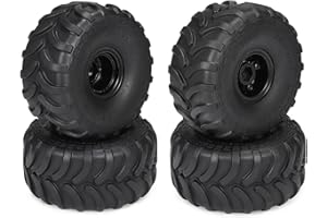 AMK 69 x 33 mm Mud 1.0 Pneus sur chenilles avec moyeu hexagonal de 7 mm Beadlock Jantes pour Monster Truck 1/24 RC Voiture Axial SCX24 AX24 FCX24 Échelle 1/18 TRX4M