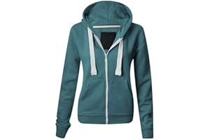 MALAIKA ® Ladies Plain Colour Hoodie Womens Fleece Hooded Top Zip Zipper Hoodie Sweatshirt Available in 22 COLOURS Plus Sizes Small-XXXXXL (UK 6-22)