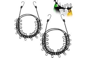 COM-FOUR® 2X reseklädstreck, 180-350 cm per linje, campingklädstreck | klädstreck med 12 metallklämmor vardera - mobil klädstreck med krok