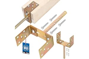 KOTARBAU® Soporte de Poste en U Ajustable 0-160mm Pletina con Varilla 200mm para Insertar en Hormigón Base Poste Madera Anclaje Suelo Regulable Soporte en U Acero Galvanizado