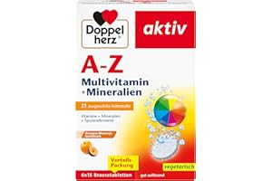 ‎DOPPELHERZ Doppelherz A-Z Multivitamin + Mineralien - 21 ausgesuchte Nährstoffe zur Unterstützung der Gesundheit und des Wohlbefindens - 6 x 15 Brausetabletten