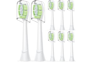 Biswitif Elektryczne szczoteczki do zębów kompatybilne z Philips Sonicare, końcówki do szczoteczek do zębów Phillips Sonicare, nasadki pasują do codziennego precyzyjnego czyszczenia zębów, 8 szt