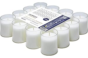 ‎HORECA CANDLES Horeca Candles - Teelichter in Transparente Kunststoff Hülle - Weiß - 16 Stück - 24 Stunden Lange Brenndauer - Kerzen Deko, Gastro, Hochzeit, Dekorieren, Feiern, Entspannen, Party