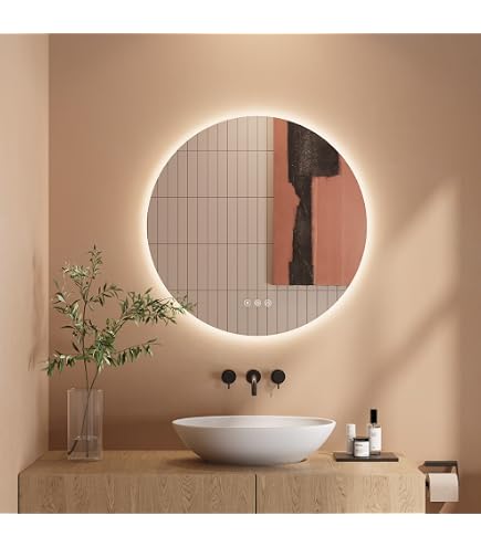 ETR131 specchio da bagno con luce LED touch retroilluminato rotondo 75cm