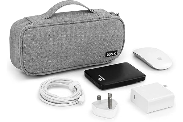 SoloTravel Gadget Organizer Case Electronic Accessories Organizer Bag Tech Kit Organizer Travel Organizer for Cables Charger Power Cord Power Bank Hard Disk (Grey, PACK OF 1, nylon)