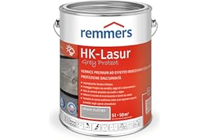Remmers Vernice trasparente HK Grey Protect grigio platino, 5 litri, vernice trasparente premium per esterni, ingrigimento con tonalità di grigio naturali, tripla protezione del legno da umidità raggi UV in un solo prodotto