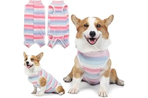Hjyokuso Vestito Recupero per Cani, Body Post-Operatorio per Cani Tuta da Guarigione Protezione Ferite e Bendaggi Cuccioli Cono Colletto Alternativo Dopo l’Intervento Chirurgico - Rosa