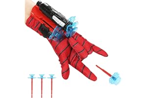PUSUANZI Spiderman Lance toile spider Gant Spider Gants Spider Jouet Cosplay en Enfants Jouets de Poignet Lanceur de héros (1 jeu-fléchettes ventouse)