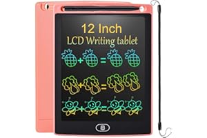 JOEAIS LCD Tableta de Escritura de 12 Pulgadas, Anti-caída de Escritura electrónica Tablero de Dibujo Digital Tableta de Dibujo gráfico Adecuado para niños, Regalo para niños niñas (Rosa)