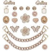 A.S.Marelis Shoe Charms - Removable Charms with Crystals and Pearls, DIY Decoration for Women - Birthday/Party Gift