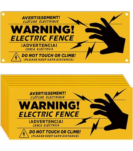 Eider Warnschild Für Elektrozaun – 9-sprachig, 225 X 130 Mm, Mit Befestigungslöchern