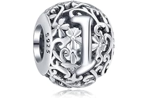 Annmors Letra Alfabeto A-Z Abalorio Charms de Plata de Ley 925 Compatible con Pulse Mujer