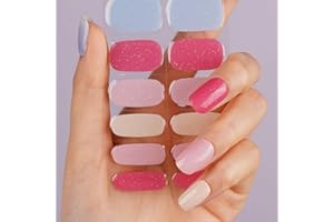 ‎DANNI & TONI DANNI & TONI Halb ausgehärtete Gel Nagelfolien (ChromaGlam) Bonbonfarben Dopamin Blendung Glänzend Nagelset uv Gel Nagelfolie Nageldesign Nagelfolie Selbstklebend Wraps 28 Aufkleber