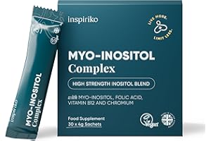 Inspiriko 5-in-1 Myo-Inositol Powder 4000mg with Folate, Chromium, Vitamin B6 & B12-30 Vegan, 1-a-Day Myo Inositol Powder Sachets, Made in UK