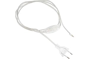 Arditi 020289 - Cableado con cable bipolar plano H03Vvh2-F 2 x 0,75 mm2, interruptor unipolar, enchufe europeo, LFM/275/100/50/Tr/Std/Md6A/Ean1/S10