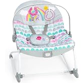 Bright Starts Rosy Rainbow Bebek Salıncağı Titreşimli, Kız Veya Erkek Bebekler İ&ccedil;in Bebek Koltuğu, Yenidoğan